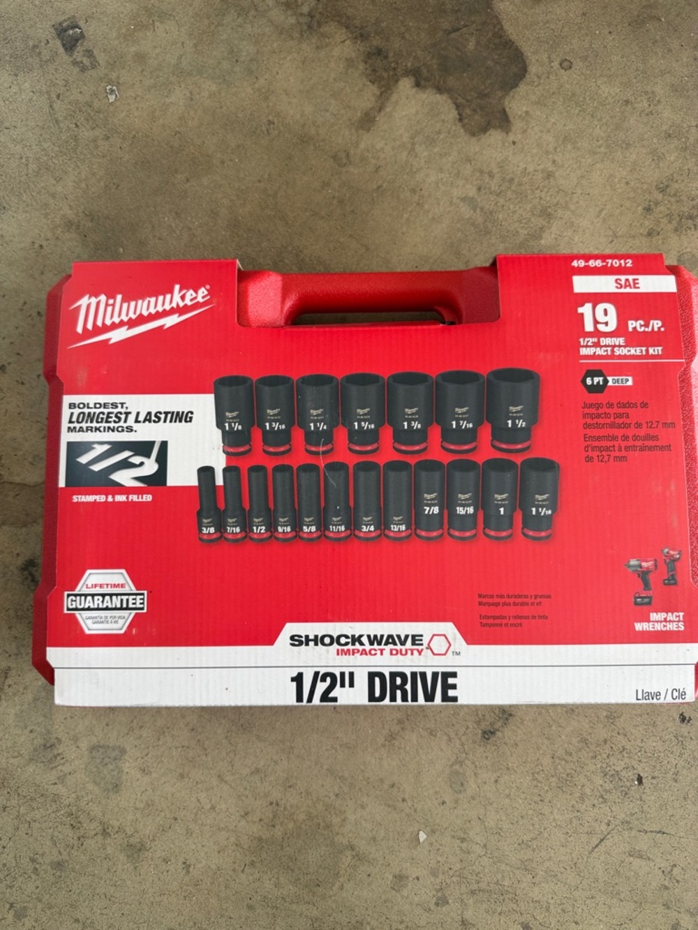 Milwaukee Shockwave 1/2" Drive Impact Socket Set - Red/White